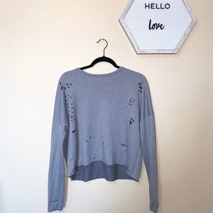 Distressed Long Sleeve Tee
